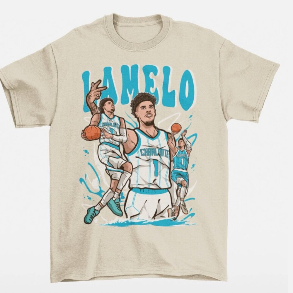 NEW LaMelo Ball Cartoon Style Charlotte Basketball T-Shirt